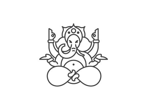 Ganesha Tattoo Mandala, Ganesha Tattoo Design, Buddhist Symbol Tattoos, Hindu Tattoos, Trishul Tattoo Designs, Ganesh Tattoo, Mandala Sleeve, Hindu Tattoo, Ganesha Drawing