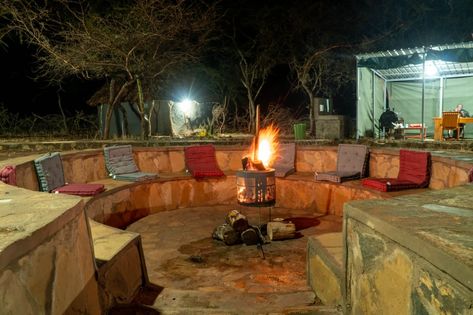 A bonfire Pit in a resort used for evening bonding and card games Bonfire Pit, Bonfire Pits, Garden Fire Pit, Rustic Wedding Diy, Wedding Diy, Mini House, Fire Pit, Diy Wedding, Wedding Venue