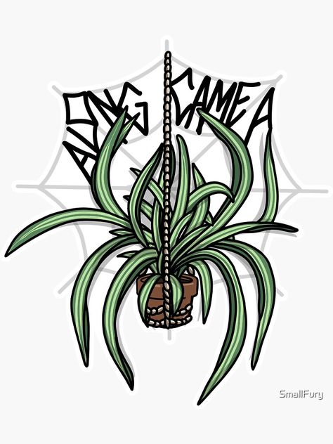 Spider plant, sticker, illustration, Adobe Fresco, Adobe illustrator, A long came a spider, house plant Fresco Adobe, Spider Sticker, Along Came A Spider, Spider House, Plant Cartoon, Sticker Illustration, Spider Plant, Adobe Fresco, Bullet Journal Paper