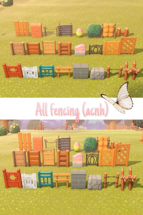 Fencing Animal Crossing, Fences Animal Crossing, Fencing Ideas Animal Crossing, Fencing Ideas Acnh, Acnh Fences, Acnh Fencing, Animal Crossing Fence, Animal Crossing Fence Ideas, Animal Crossing Bushes