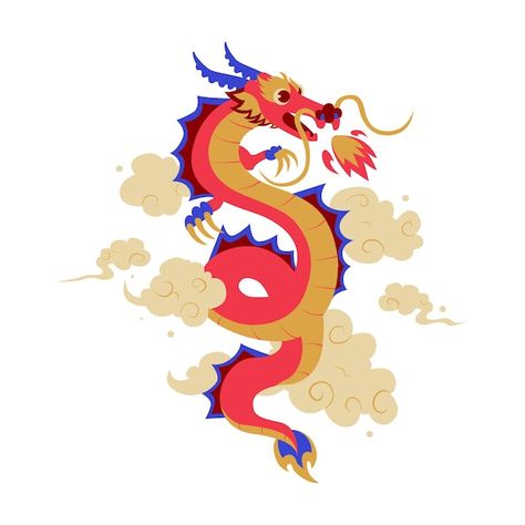 Drawn Dragon, Dragon Chinese, Vector Hand, Premium Vector, Hand Drawn, Vector Illustration