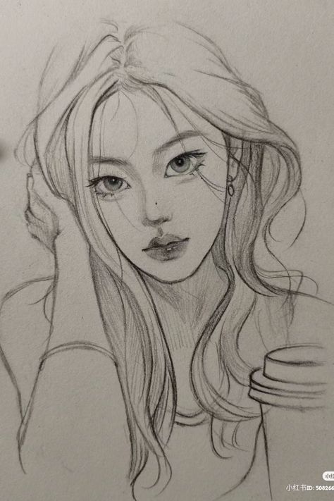 Rough Sketches, Person Drawing, 얼굴 그리기, Animation Art Sketches, Kpop Drawings, Easy Drawings Sketches, Arte Sketchbook, Pencil Art Drawings, Girl Sketch