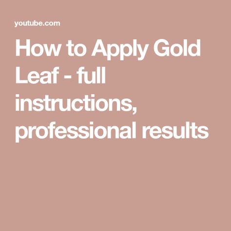 How to Apply Gold Leaf - full instructions, professional results How To Paint Metal, Acrylic Portrait Painting, How To Become Vegan, Paint Metal, Eye Skin Care, Gold Leaf Art, Gold Leaf Painting, Professional Painters, Feuille D'or