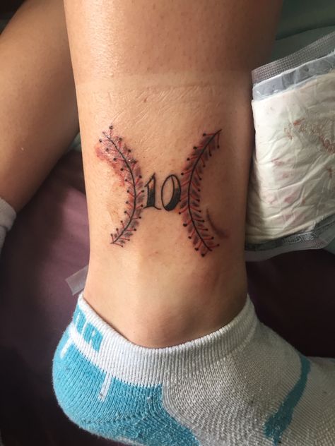 baseball tattoo :) Baseball Number Tattoo, Feminine Baseball Tattoos, Baseball Tattoo For Men, Baseball Tattoo Ideas, Eli Tattoo, Softball Tattoos, Baseball Tattoo, Baseball Tattoos, Baseball Numbers