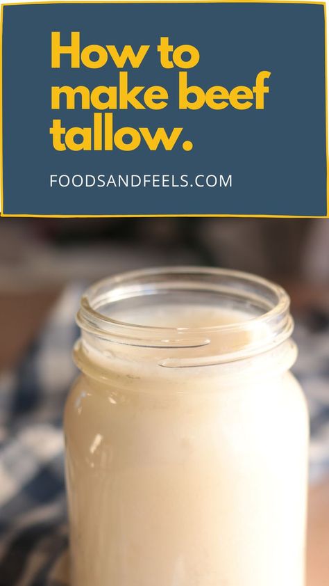 Cream colored tallow in a mason jar Make Beef Tallow, Render Tallow, Rendering Lard, Tallow Recipe, Suet Recipe, Cow Meat, Bird Suet, How To Render, Beef Tallow