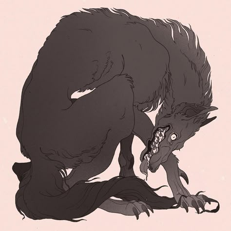 Samantha Mash🌿 on Instagram: “This werewolf seems to have not noticed you...yet. His silhouette darkens the light of the full moon, his howls pierce the night leaving…” Samantha Mash, Werewolf Art, Arte Cyberpunk, The Full Moon, Arte Sketchbook, A Wolf, Wolf Art, Animal Sketches, Creature Concept