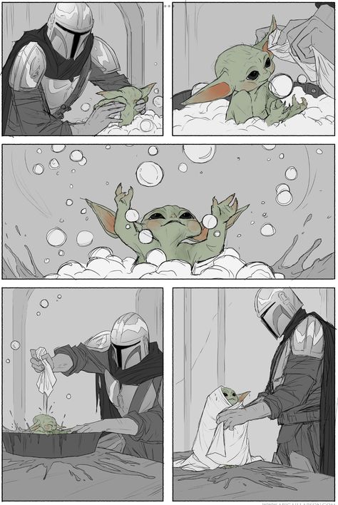 The Mandalorian Comic, Mando Fanart, Mandalorian Comic, Abigail Larson, Fandom Art, Star Wars Jokes, Star Wars Drawings, Star Wars Comics, Star Wars Artwork