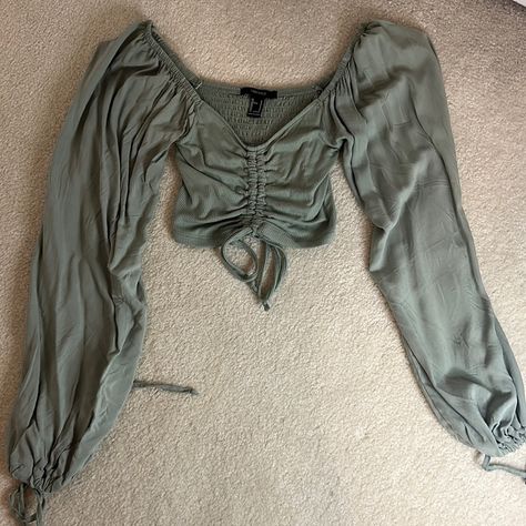 Sage Color, Size S, Never Worn, Brand Is Forever 21 Sage Color, Forever21 Tops, Forever 21 Tops, Forever 21, Long Sleeve Shirts, Crop Tops, Outfit Inspo, Long Sleeve, Women Shopping