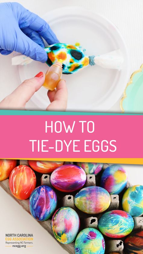 See how to make groovy, colorful tie-dye eggs using just food coloring, vinegar and boiling water. Dye Eggs, Unique Easter Eggs, Dye Easter Eggs, Diy Osterschmuck, Egg Dye, Easter Egg Dye, Easter Egg Crafts, Easter Egg Painting, Easter Eggs Diy