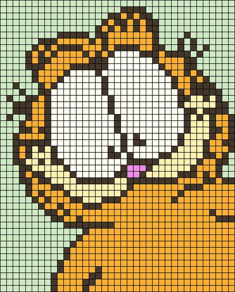 Frog And Toad Alpha Pattern, Garfield Pixel Art Grid, Garfield Plastic Canvas Patterns, Garfield Tapestry, Tweety Bird Pixel Art, Garfield Grid Pattern, Pixel Crochet Pattern Charts Free, Cross Stitch Patterns Grid, Garfield Cross Stitch Pattern