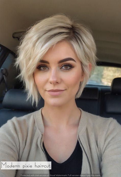 Discover 30 chic short hairstyles that suit every hair type and texture. Perfect for your next salon visit! Inverted Pixie Bob Hairstyles, Short No Layers Haircut, Short Angled Bob Haircut Choppy Layers, Pixie Medium Haircut, Stacked Back Haircut, Short Flippy Hairstyles Shaggy Bob, Shaggy Asymmetrical Bob, Shaggy Stacked Bob, Short Textured Bob Thick Hair