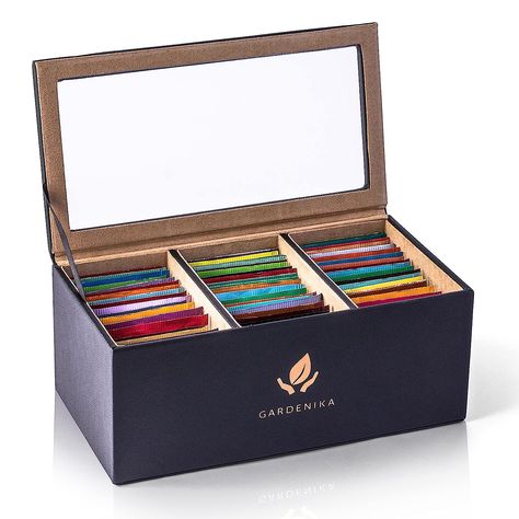 Our tea packets are free of plastics and made from sustainable, unbleached natural fiber and GMO-free cotton string. You can sip easy knowing that every component is free of GMOs

This tea sampler set comes with a charming reusable box storage made of vegan leather and velvet fabric. Treat the tea drinker in your life with a tea assortment gift box they're sure to use and appreciate

#ad #amazonaffiliate #commissionearned Tea Sampler Gift, Decaf Tea, Caffeine In Tea, Stash Tea, Twinings Tea, Caffeine Free Tea, Sampler Box, Silver Tea Set, Tea Varieties