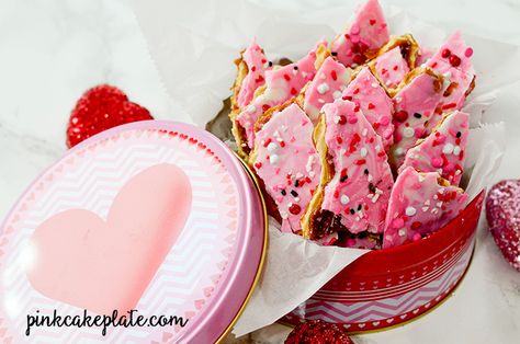 Valentine Saltine Toffee - Liz on Call Saltine Toffee, Valentines Treats, Valentine Treats, Toffee, Valentine's Day, Valentines Day, Birthday Cake, Twist, Valentines