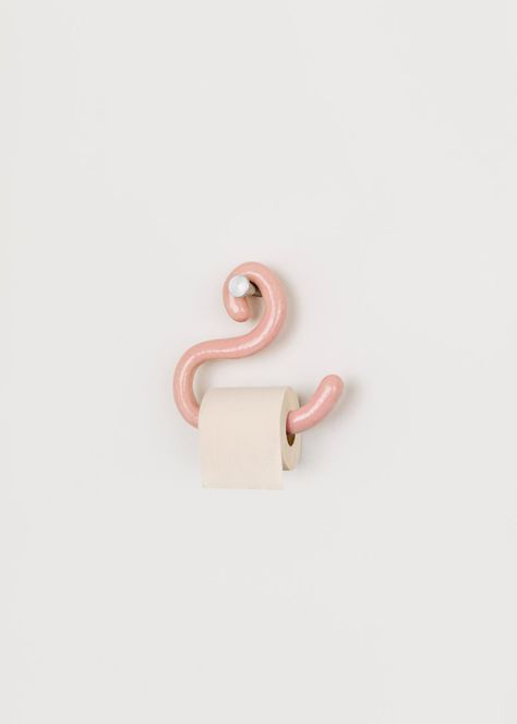 The toilet roll holder gets some imaginative interpretations at Los Angeles-based gallery Marta, with versions from Martino Gamper, Sabine Marcelis and more Clay Toilet Paper Holder, Whimsical Toilet Paper Holder, Pottery Project Ideas, Unique Toilet Paper Holder, Ceramic Home Decor, Toilet Art, Ceramic Products, Dresses Ladies, Keramik Design