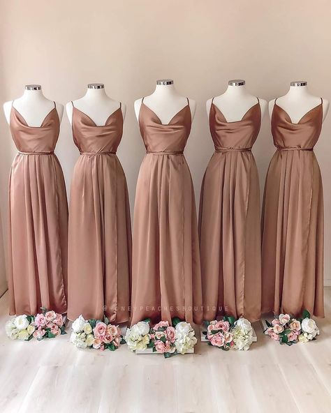 Mocca Bridesmaid Dresses, Nude Peach Bridesmaid Dresses, Champagne Rose Dress, Maid Of Honor Dress Brown, Nude And Brown Bridesmaid Dresses, Cappuccino Bridesmaid Dresses, Beige Maid Of Honor Dress, Bridesmaid Dresses Mocha, Breidsmed Dress