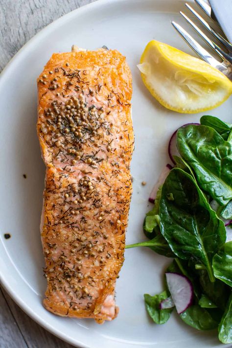 Dill and Mustard Seed Salmon Recipe Best Marinara Sauce, Asparagus Stir Fry, Best Salmon Recipe, Best Salmon, Dill Salmon, Salmon Steak, Tofu Stir Fry, Salmon Seasoning, Cod Recipes