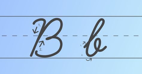 Cursive Capital B, B In Cursive, How To Write Cursive, Cursive B, Write Cursive, Cursive Worksheets, A Cursive, Capital B, Cursive Words