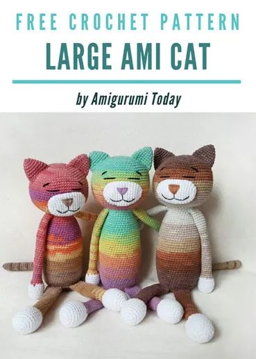 Cat Archives • Free Crochet Patterns Amigurumi Crochet Cat Free Pattern, Crochet Cat Pattern Free Amigurumi, Free Crochet Cat Pattern, Crochet Cat Patterns, Amigurumi Cat Free Pattern, Crochet Origami, Cat Amigurumi Free Pattern, Crochet Halloween Patterns Free, Crochet Cats