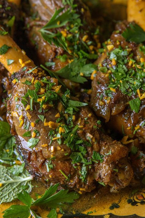 Persian-Spiced Lamb Shanks Recipe - NYT Cooking Lamb Shanks Recipe, Shanks Recipe, Roasted Leg Of Lamb, Lamb Shank Recipe, Grilled Lamb Chops, Lamb Shank, Lamb Dishes, Leg Of Lamb, Grilled Lamb