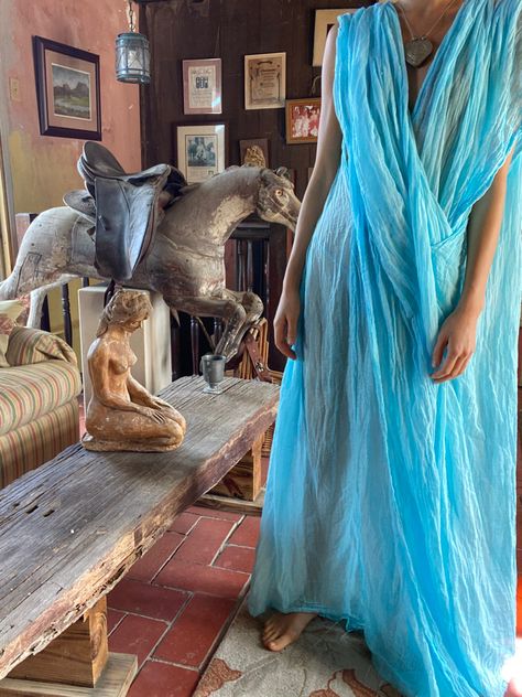 Blue Hippie Dress, Brazil Wedding, Cottage Girl, Tulum Outfits, Bright Blue Dresses, Venice California, Ali Baba, Turquoise Dress, Beachwear Fashion