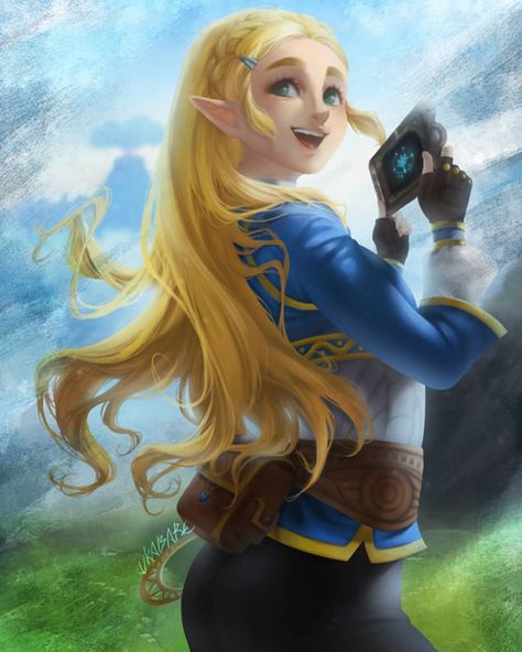 Zelda Art w/Credit’s Instagram post: “'s post! Art by: Ukabare (deviantart) Comment: Zelda's smile is so beautiful. Follow and support ❤️ for Daily Zelda fanart/art/gaming/music…” Princess Zelda Fanart, Weiblicher Elf, Loz Fanart, Botw Zelda, Princesa Zelda, Zelda Art, Legend Of Zelda Breath, Zelda Breath, Twilight Princess