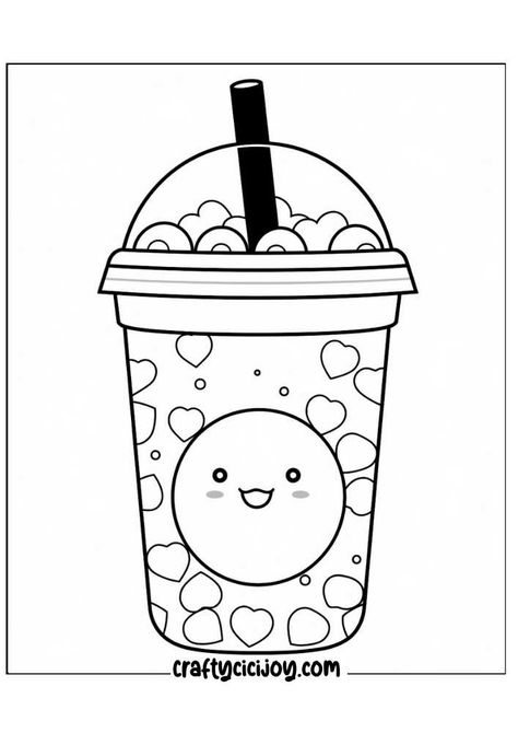 30 Free Bubble Tea Coloring Pages - Crafty Cici Joy Tea Coloring Pages, Coloring Pages Kawaii, Matcha Bubble Tea, Kawaii Printables, Tea Treats, Tea Illustration, Free Kids Coloring Pages, Tea Design, Relaxing Colors