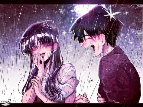 Komi And Tadano, Komi X Tadano, Komi San X Tadano, Komi-san Wa Komyushou Desu, Komi San, Dessin Adorable, Funny Anime Pics, In The Rain, Cute Anime Couples