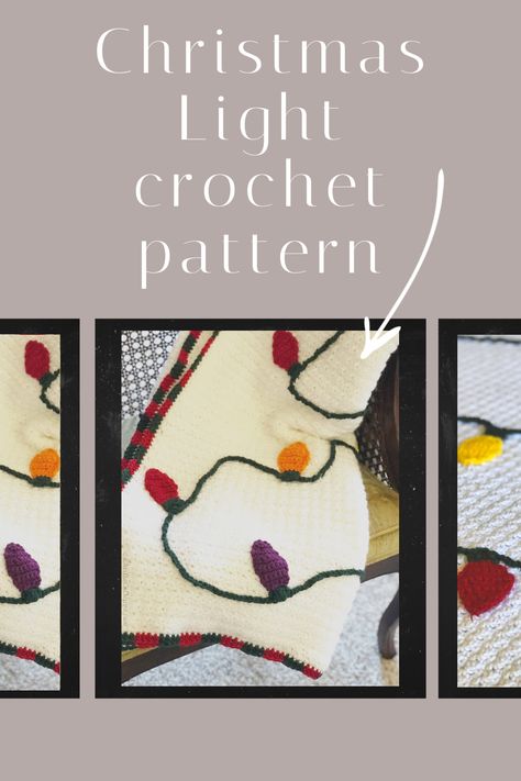 Learn how to crochet a Christmas Light Applique to sew on to your blankets, scarves or hats! This festive crochet Christmas light is a free pattern. Crochet Christmas Lights, Simple Sewing Tutorial, Christmas Lights Garland, Light Pattern, Holiday Box, Crochet Throw Blanket, I Love This Yarn, Handmade Gift Tags, Learn How To Crochet