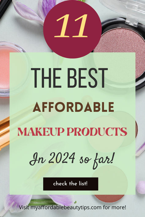 Discover the 11 best affordable makeup products of 2024 that won't break the bank! These cheap makeup products are perfect for anyone looking to update their beauty routine with the best low-cost makeup on the market. Whether you're searching for trending makeup products 2024 or the best drugstore makeup, this list has everything you need to look fabulous without overspending. Don't miss out on these amazing drugstore makeup 2024 essentials that everyone is raving about! Click the link below! Best Drugstore Makeup Over 40, Best Drugstore Makeup 2024, Trending Makeup Products, Drugstore Makeup Must Haves, Best Affordable Makeup, Cheap Makeup Products, Best Cheap Makeup, Affordable Makeup Products, Tips For Skin