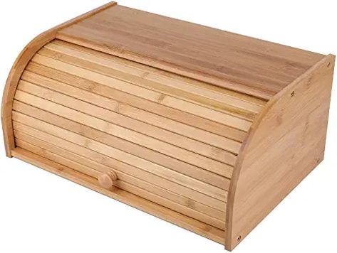 Amazon.com : wooden bread box Storing Potatoes, Bread Holder, Wooden Bread Box, How To Store Potatoes, Bread Storage, Bread Bin, Bread Boxes, Bread Box, Kitchen Food Storage