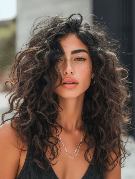 Viviane Audi Haircut, Naturally Curly Lob, Balayage Brownhair, Long Layered Curly Hair, Layered Curly Haircuts, Long Curly Haircuts, Spring Haircuts, Curly Lob, Natural Curly Hair Cuts