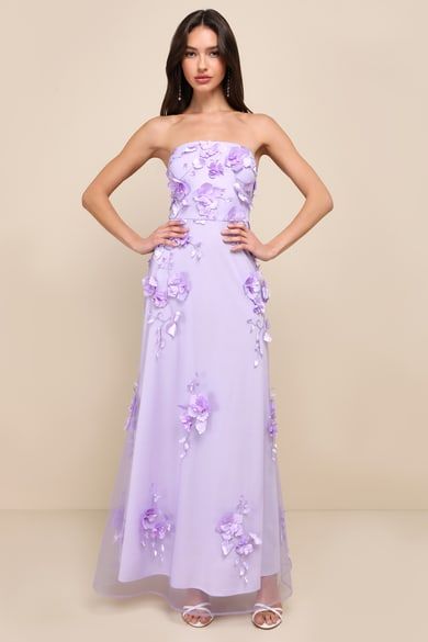 Purple Dress Women, Floral Lavender Dress, Otherworldly Fashion, Formal Dress Purple, Spring Wedding Guest Attire, Purple Formal Dress, Lavender Bridesmaid Dresses, Spring Wedding Guest Dress, Floral Prom Dresses