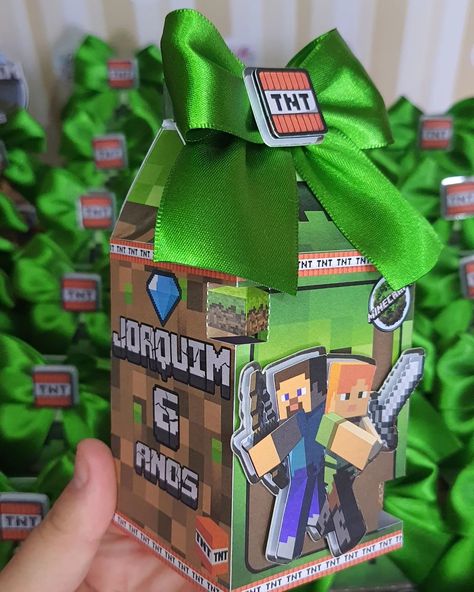 Detalhes desse kit festa no tema minecraft 🥳 💚🤎 Lucca, Minecraft