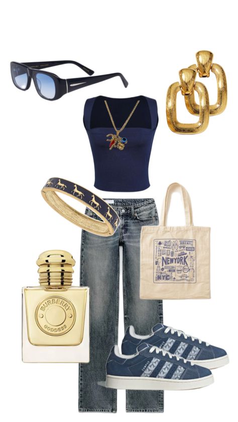 #ootd, outfit of the day, fall, navy blue, gold jewelry, adidas, Burberry Ootd Navy, Gold Jewelry Outfit, Blue Gold Jewelry, Gold Jewelry Outfits, Gold Outfit, Jewelry Outfit, Ootd Outfit, Blue Gold, Outfit Of The Day