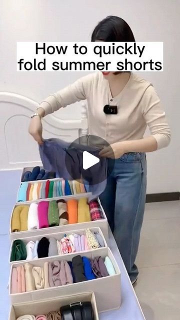 How To Folding on Instagram: "How about you folding summer shorts🥰#foryou #foldingshorts #storagebox #tiktokfinds #cleaning" How To Fold Shorts, Folding Tips, Folding Socks, How To Fold, Fits Clothes, Folding Clothes, Storage Hacks, Fancy Folds, Packing Tips