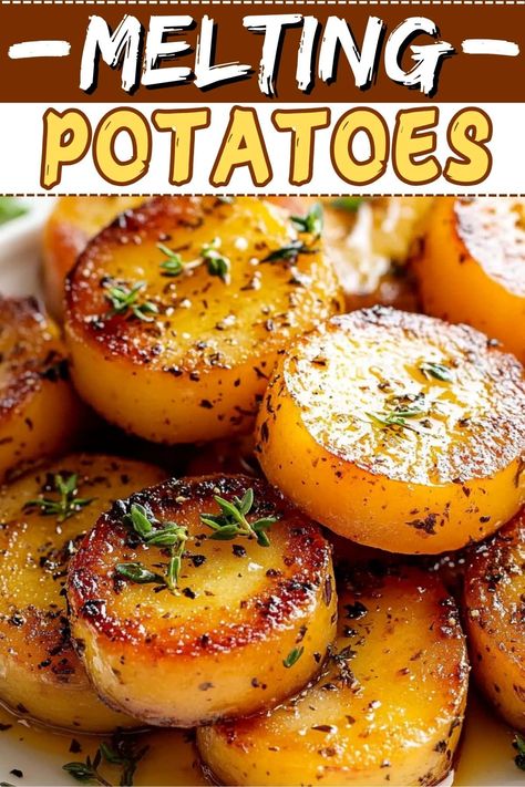 These melting potatoes are an absolute dream come true! With fresh herbs like basil and thyme, they're a delicious accompaniment to any meal. Fresh Veggie Recipes, Melting Potatoes, Fresh Vegetable Recipes, Fresh Potato, Potato Recipes Side Dishes, Potato Sides, Potato Side Dishes, Veggie Side Dishes, Dinner Recipes Crockpot