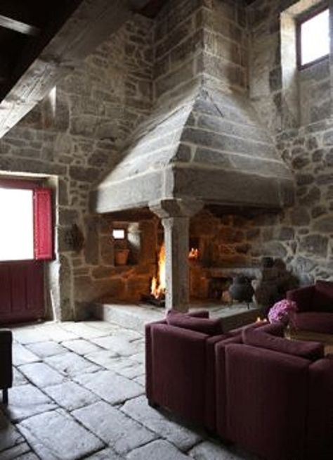 Cool Fireplaces, Cabin Fireplace, Rock Fireplaces, Castles Interior, Rustic Fireplaces, House Yard, Cob House, Home Fireplace, Stone Houses