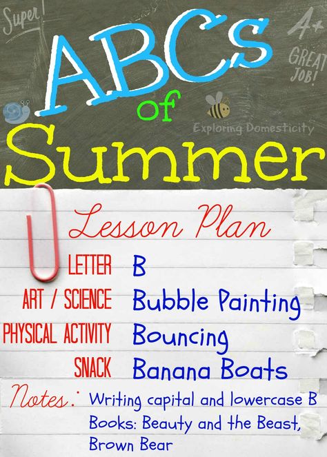 ABCs of Summer Lesson Plan B Summer Activities For Preschoolers, Summer Lesson Plans, Activities For Summer, Coloring Worksheets For Kindergarten, Summer Lesson, Summer Preschool Activities, School Lesson Plans, Summer Preschool, Activities For Preschoolers