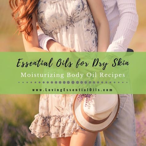 Essential Oils for Dry Skin - DIY Moisturizing Body Oil Recipes Essential Oils For Dry Skin, Essential Oils Dry Skin, Oils For Dry Skin, Body Oil Recipe, Dry Skin Diy, Roman Chamomile Essential Oil, Moisturizing Body Oil, Diy Essential Oil Recipes, Tick Repellent