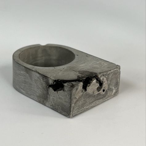 Concrete ring with imperfect texture, light weighted unique concrete rings. Minimal design, modern and unique jewelry Concrete Bracelet, Concrete Jewellery, Brutalist Ring With Oxidized Finish As Gift, Brutalist Hand Cast Metal Jewelry, Cement Jewelry, Luxury Brutalist Jewelry With Oxidized Finish, Concrete Ring, Concrete Jewelry, Heavy Chain