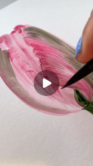 Kanchan Kaul on Instagram: "I painted this tulip with just this mop brush. The tip is so fine I didn’t even need my liner brush for detailing! I can’t share more details just yet but I you are interested in this brush then sign up to my email list to get more info as soon as I make it public :) 
.
.
.
.
#watercolor_gallery
#watercolorlove
#illustrationsketch
#watercolor_daily 
#illustration_best
#watercolorart
#worldwatercolorgroup
#artjournal
#floralsyourway
#botanicalart
#watercolors
#botanicalartlovers
#aquarelle
#Watercolorflower
#watercolor_Painting
#sketchbooktour
#acuarela
#flowerpainting
#watercolorbeginner
#watercolorsketchbook
#worldwatercolormonth
#botanicalpainting" How To Paint Tulips In Watercolor, Watercolor Tulip Tutorial, Watercolour Tulips Easy, Daily Illustration, Tulip Painting, Watercolor Beginner, Sketchbook Tour, Watercolor Flowers Tutorial, Watercolor Tulips