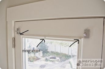 Magnetic Curtain Rods for French Doors -- How to Sew Roman Shades for French Doors Bedroom Patio Doors, Shades For French Doors, Curtains Roman Shades, French Door Coverings, Patio Door Window Treatments, French Door Window Treatments, Magnetic Curtain Rods, Blinds For French Doors, French Door Windows