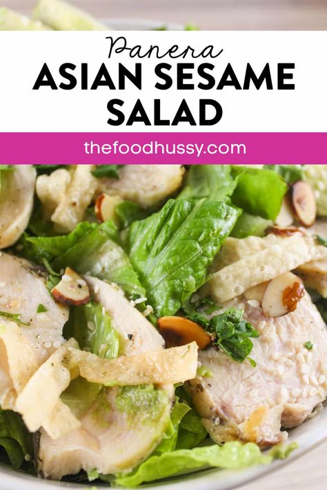 Panera Asian Sesame Dressing, Panera Salad Dressing Recipes, Panera Asian Sesame Chicken Salad, Chinese Chicken Salad Dressing Recipe, Asian Sesame Salad, Chinese Chicken Salad Dressing, Asian Chicken Salad Recipe, Panera Salad, Asian Sesame Dressing