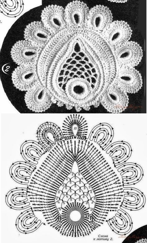 Irish Crochet Flowers Diagram, Irish Crochet Motifs Pattern, Crochet Lace Diagram, Irish Crochet Charts, Irish Crochet Tutorial, Col Crochet, Crochet Collar Pattern, Irish Lace Crochet Pattern, Irish Crochet Flowers