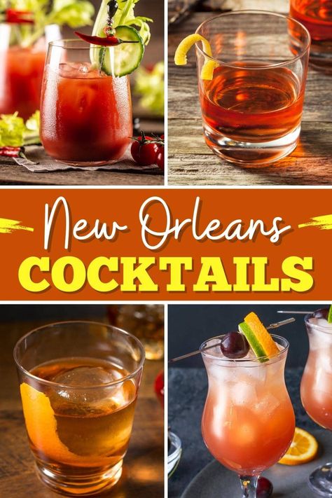 Known for its music, cuisine, and the ever-popular Mardi Gras parade, these New Orleans cocktails are just as bright and fun as The Big Easy itself. New Orleans Cocktails, New Orleans Drinks, Mardi Gras Cocktails, Famous Drinks, New Orleans Recipes, Famous Cocktails, Pickled Okra, Frozen Grapes, Popular Cocktails