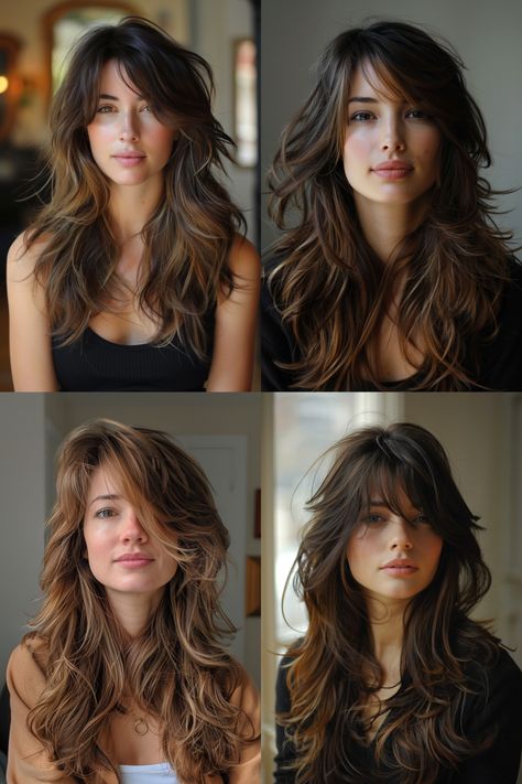 Haircut Thick Wavy Hair, Long Shag Haircut, Thick Hair Cuts, Thick Wavy Hair, Beautiful Gray Hair, Low Maintenance Hair, Haircuts For Wavy Hair, Long Layered Haircuts, Haircut For Thick Hair