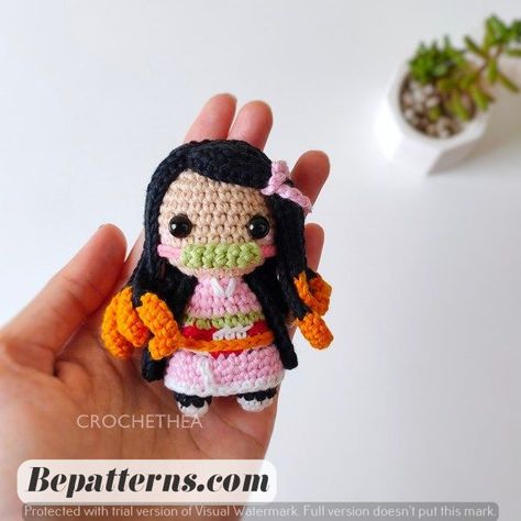 Amigurumi Boneca | Crochet Doll Patterns | Cute Amigurumi Ideas Crochet Nezuko, Magic Ring Crochet, Amigurumi Keychain, Cute Amigurumi, Amigurumi Ideas, Crochet Keychain, Crochet Doll Pattern, Slip Stitch, Doll Patterns