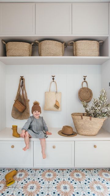 Mud Room Dimensions, Kyal And Kara, Mudroom Storage, Beaumont Tiles, Boot Room, Upper Cabinets, Mud Room, Room Essentials, The Garage