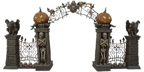 2505-6281 The Horror Gate (100x580x280) Commercial Christmas Decorations, Evil Pumpkin, Light Up Pumpkins, Skeleton Pumpkin, Display Banners, Display Props, Halloween Decor Ideas, Spring Summer Decor, Halloween Displays