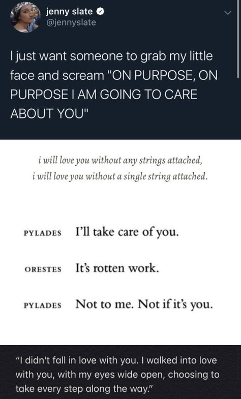 jenny slate / two, sleeping at last / an oresteia, euripidies (trans. anne carson) / the chaos of stars, kiersten white Jenny Slate Quotes, Two Sleeping At Last, Enneagram 8w9, Chaos Of Stars, Kiersten White, The Chaos Of Stars, Anne Carson, Jenny Slate, Thought Daughter